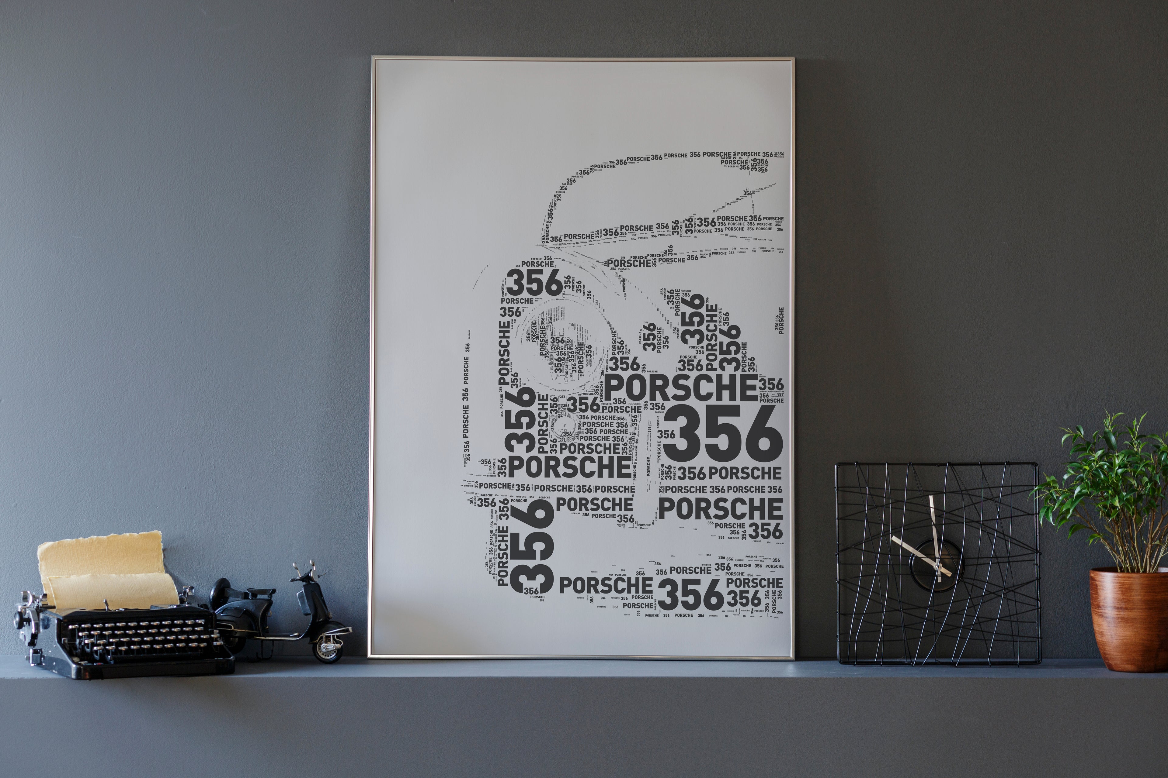 Porsche 356 – Classic car – Typographic