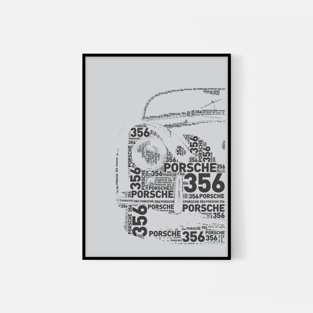 Porsche 356 – Classic car – Typographic