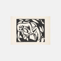 Linocut 017 — Wrestlers