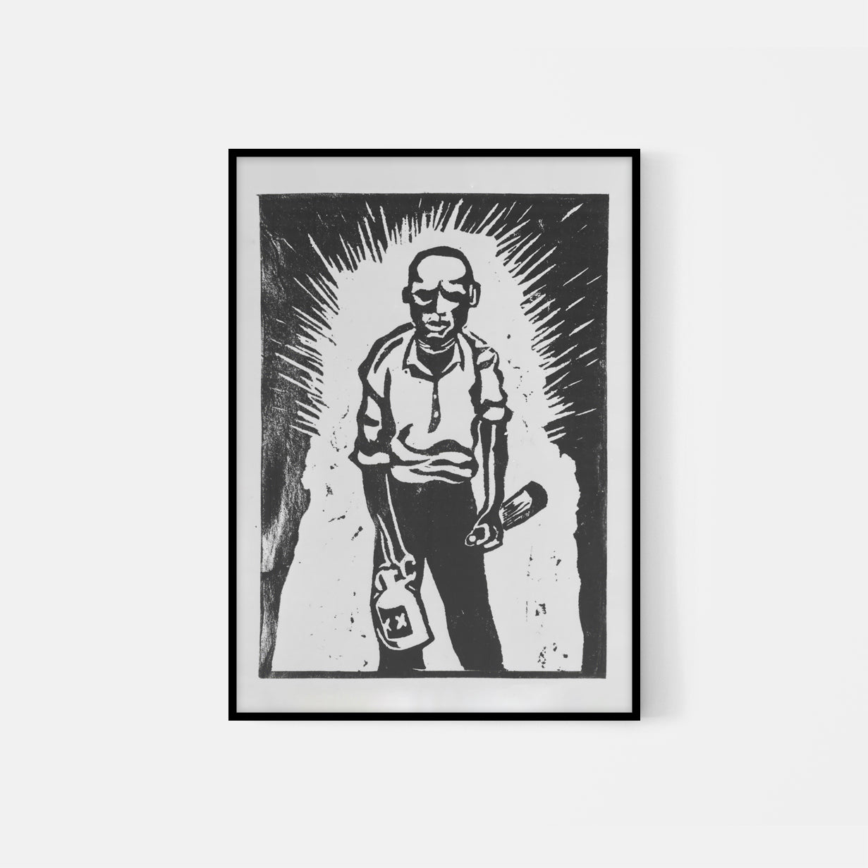 Linocut 013 — Fredag aften