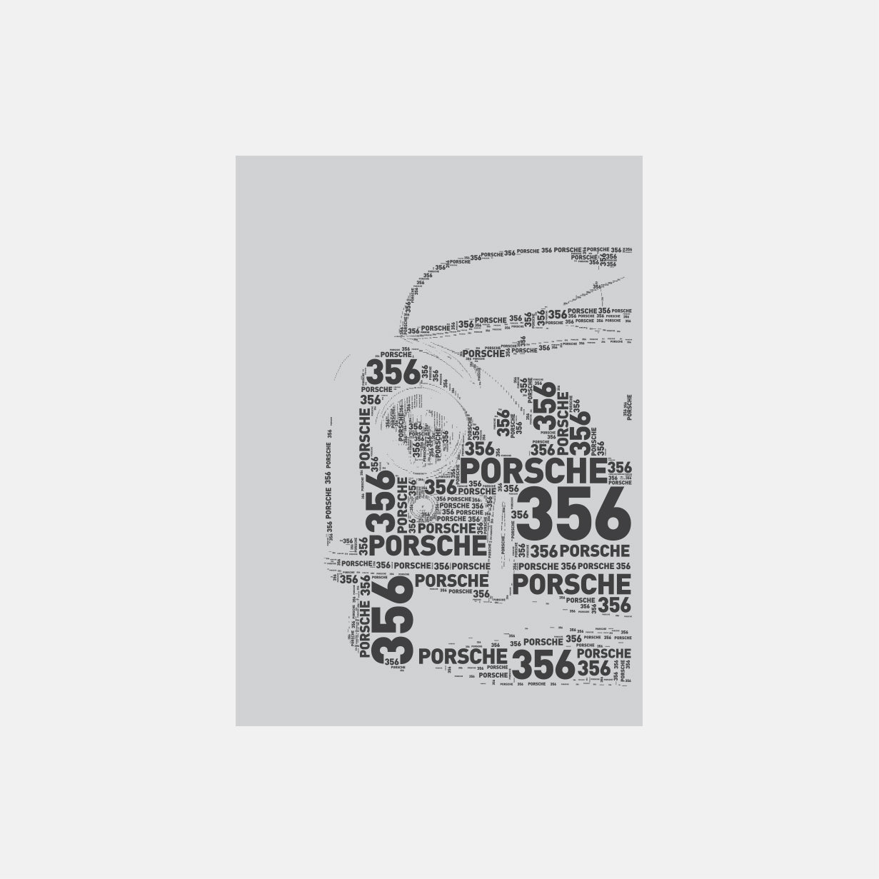 Porsche 356 – Classic car – Typographic