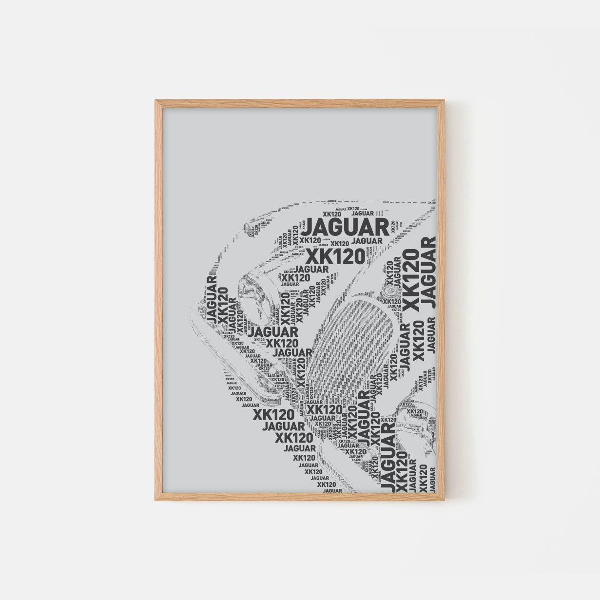 Jaguar XK120 – Classic car – Typographic